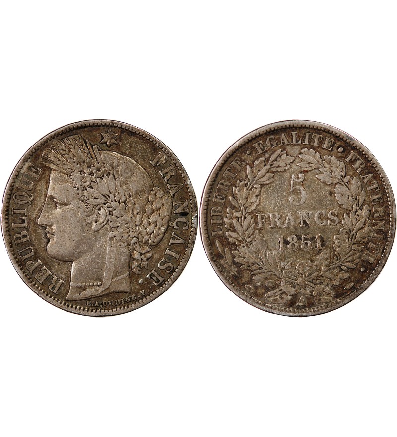 5 francs Argent 1851 A Paris