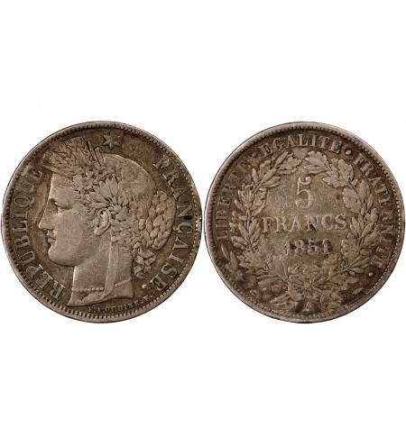 5 francs Argent 1851 A Paris