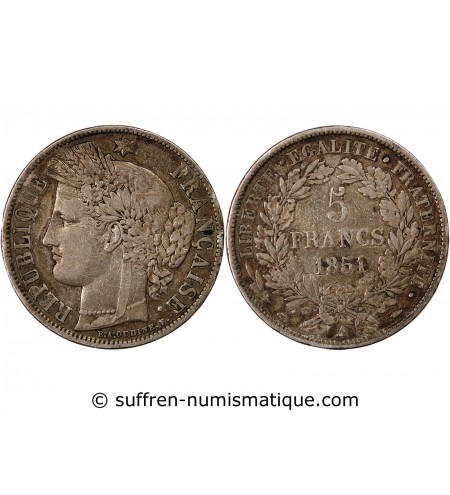 5 francs Argent 1851 A Paris