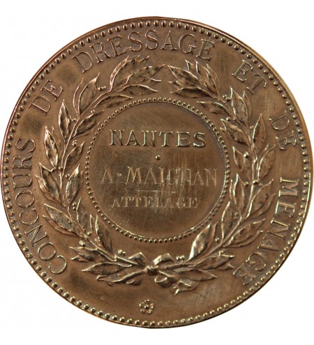 SOCIÉTÉ HIPPIQUE, CONCOURS DE DRESSAGE - MÉDAILLE BRONZE 1907 NANTES