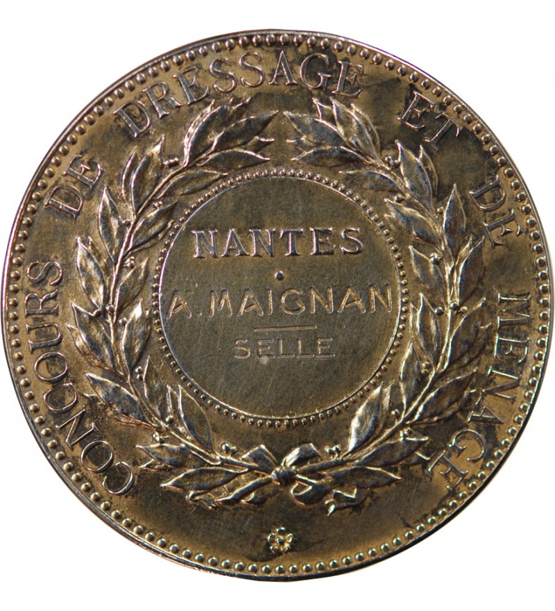 SOCIÉTÉ HIPPIQUE, CONCOURS DE DRESSAGE - MÉDAILLE ARGENT 1913 NANTES