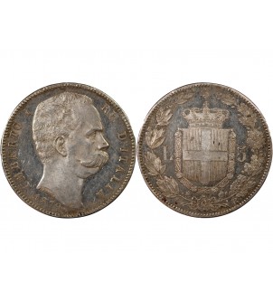 ITALIE, UMBERTO Ier - 5 LIRE ARGENT 1879 R ROME 2