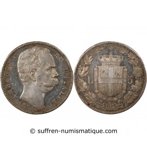 ITALIE, UMBERTO Ier - 5 LIRE ARGENT 1879 R ROME