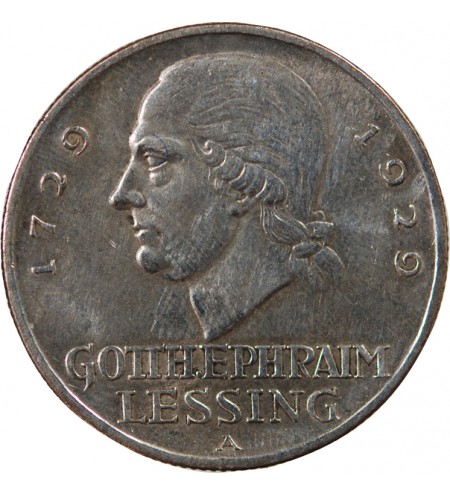 ALLEMAGNE - 3 MARK ARGENT 1929 A BERLIN - GOTTHOLD LESSING