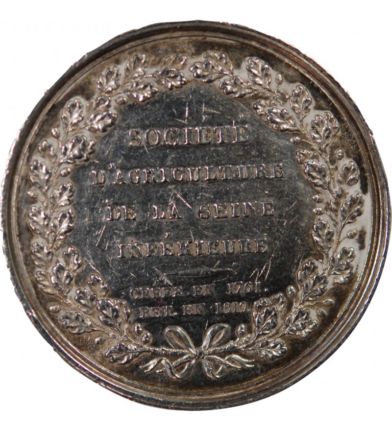 SOCIÉTÉ D'AGRICULTURE DE LA SEINE INFERIEURE – JETON ARGENT 1819