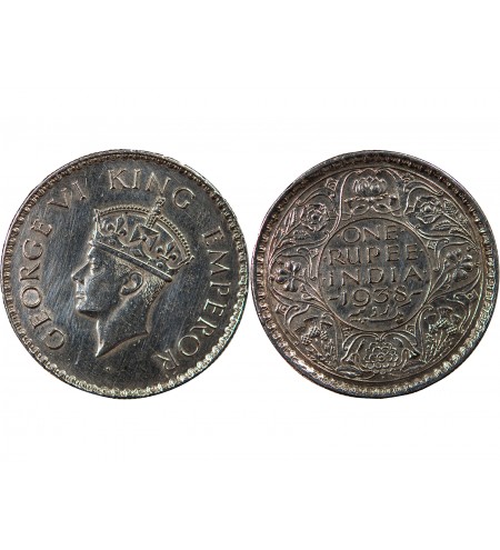 INDE, GEORGES VI - RUPEE ARGENT 1938