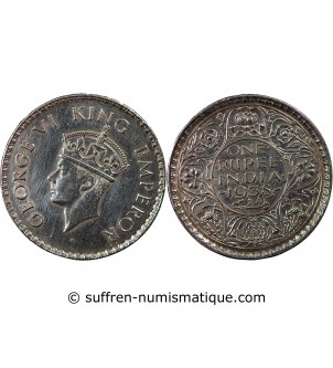 INDE, GEORGES VI - RUPEE ARGENT 1938