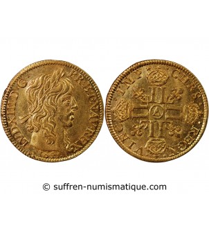 LOUIS XIII - LOUIS D'OR A LA MECHE LONGUE 1641 A PARIS R2