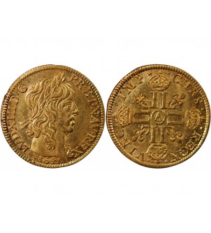 LOUIS XIII - LOUIS D'OR A LA MECHE LONGUE 1641 A PARIS R2 2