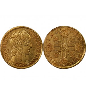 LOUIS XIII - LOUIS D'OR A LA MECHE LONGUE 1641 A PARIS R2 2