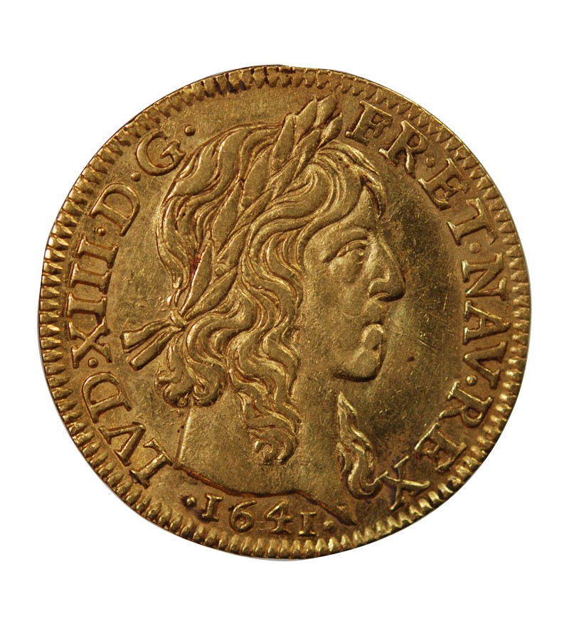 LOUIS XIII - LOUIS D'OR A LA MECHE LONGUE 1641 A PARIS R2