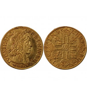 LOUIS XIII - LOUIS D'OR A LA MECHE LONGUE 1641 A PARIS R2 2