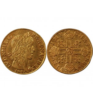 LOUIS XIII - LOUIS D'OR A LA MECHE LONGUE 1641 A PARIS R2 2