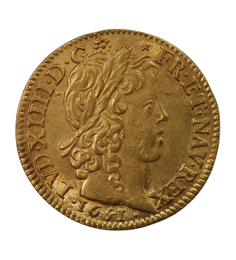 LOUIS XIV - LOUIS D'OR A LA MECHE LONGUE 1651 A PARIS