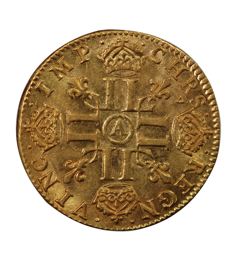 LOUIS XIV - LOUIS D'OR A LA MECHE LONGUE 1651 A PARIS