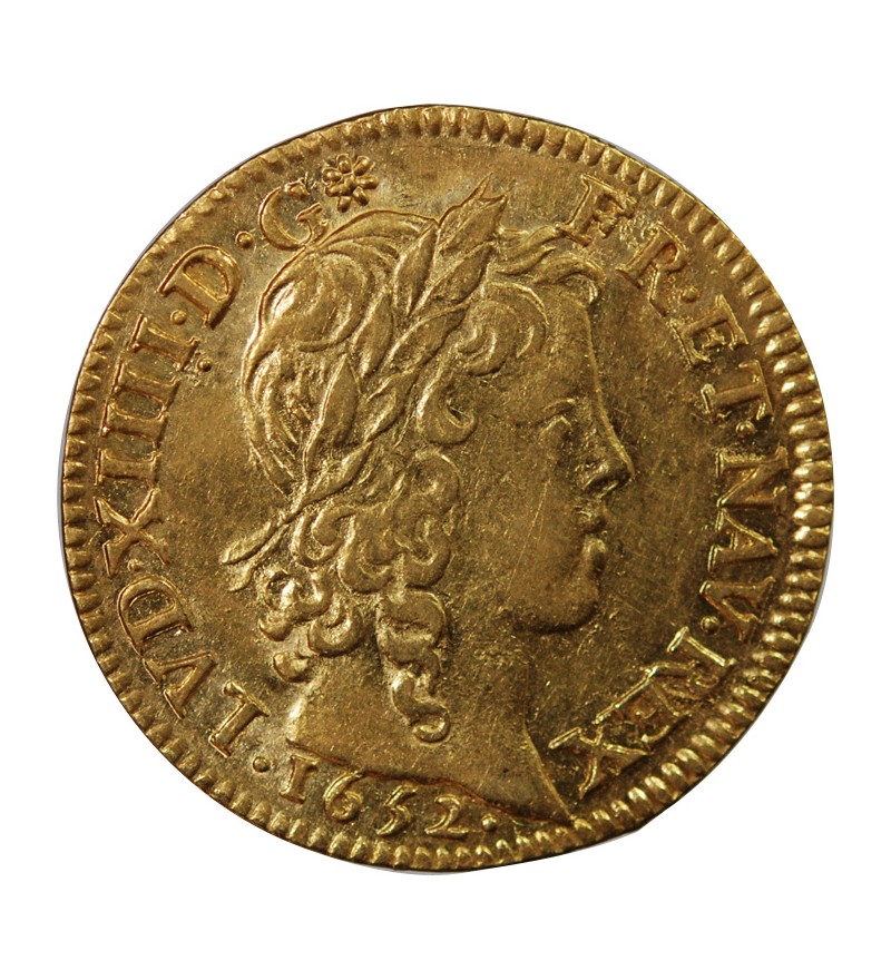 LOUIS XIV - LOUIS D'OR A LA MECHE LONGUE 1652 A PARIS