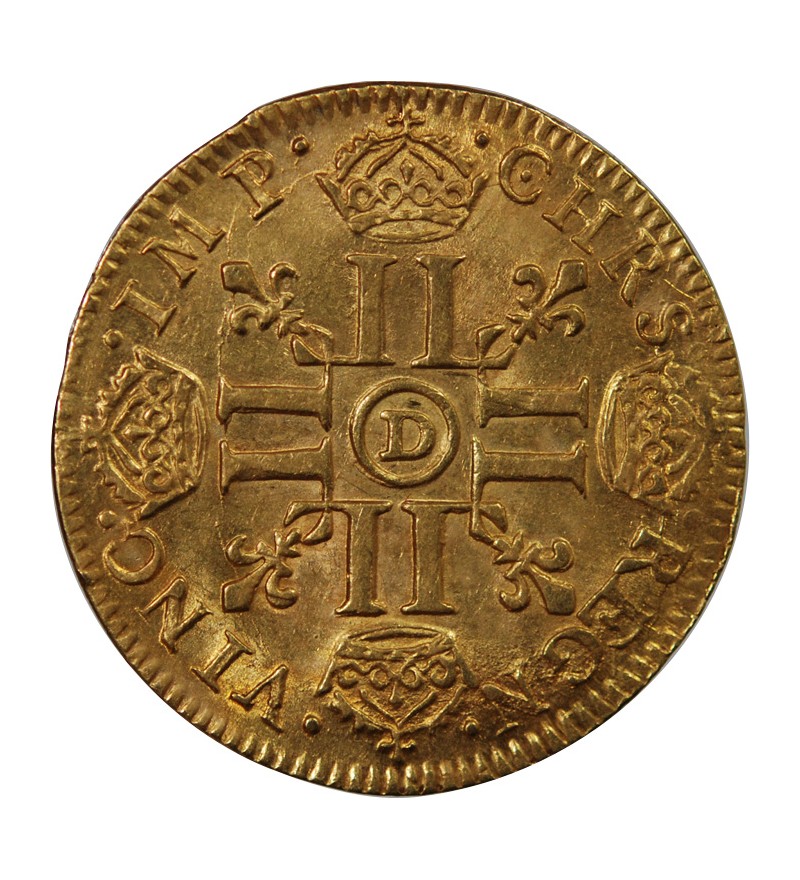 LOUIS XIV - LOUIS D'OR A LA MECHE LONGUE 1652 D LYON