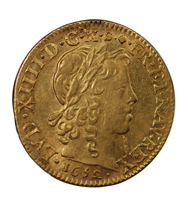 LOUIS XIV - LOUIS D'OR A LA MECHE LONGUE 1652 D LYON