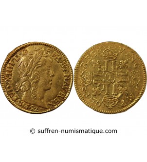 LOUIS XIV - LOUIS D'OR A LA MÈCHE LONGUE 1652 I LIMOGES R4