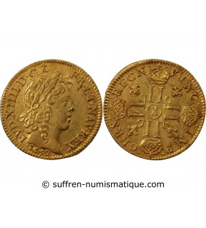 LOUIS XIV - LOUIS D'OR A LA MÈCHE LONGUE 1652 X AMIENS