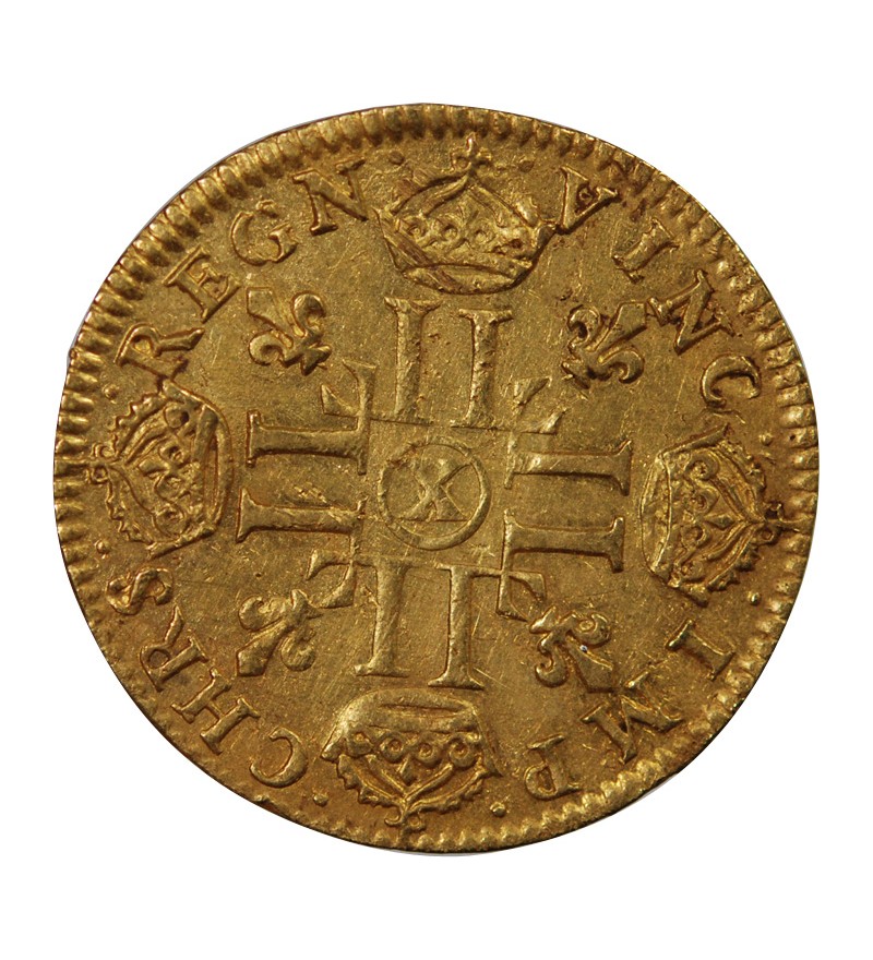 LOUIS XIV - LOUIS D'OR A LA MÈCHE LONGUE 1652 X AMIENS