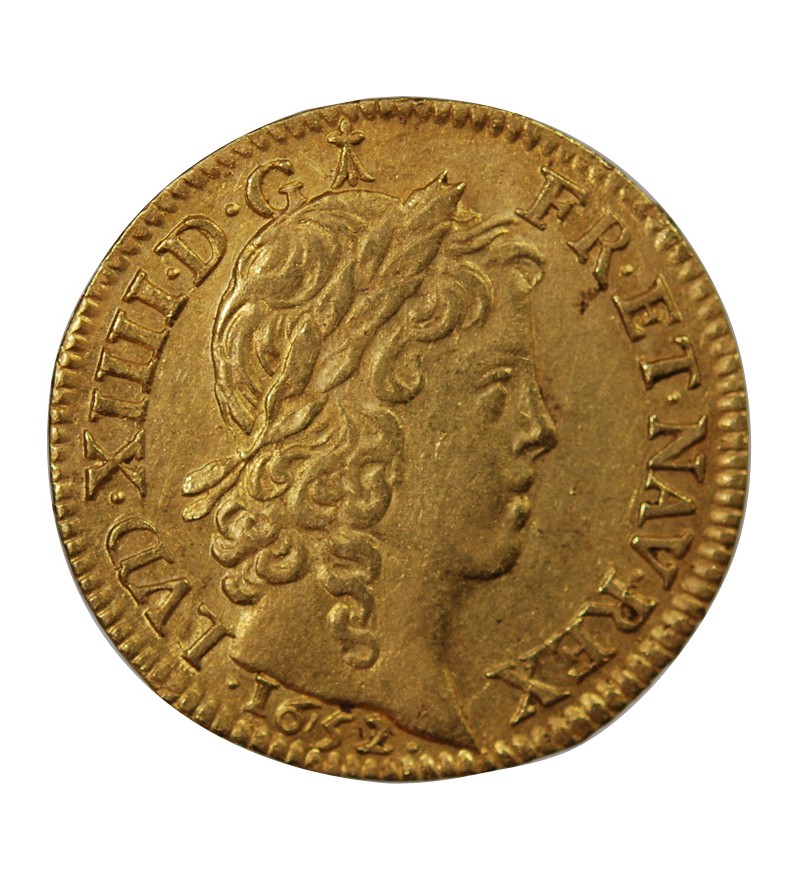 LOUIS XIV - LOUIS D'OR A LA MÈCHE LONGUE 1652 X AMIENS