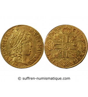 LOUIS XIV - LOUIS D'OR A LA MÈCHE LONGUE 1653 A PARIS