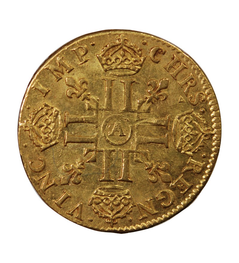 LOUIS XIV - LOUIS D'OR A LA MÈCHE LONGUE 1653 A PARIS