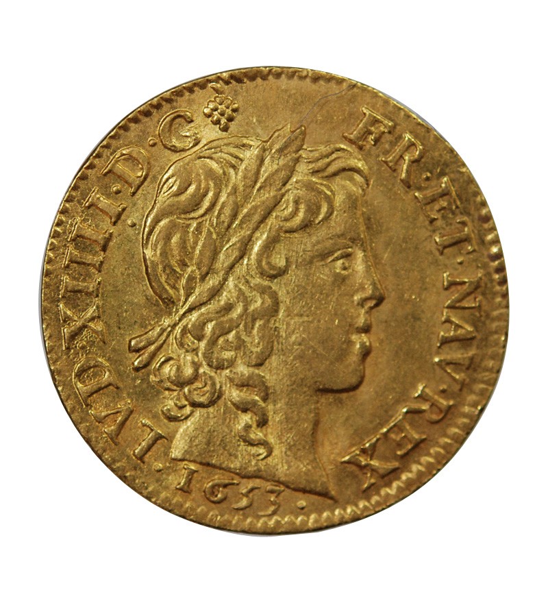LOUIS XIV - LOUIS D'OR A LA MÈCHE LONGUE 1653 A PARIS