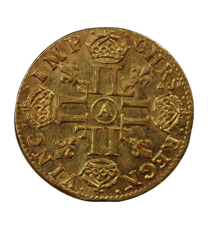 LOUIS XIV - LOUIS D'OR A LA MECHE LONGUE 1653 A PARIS