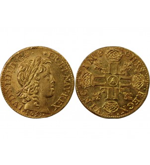 LOUIS XIV - LOUIS D'OR A LA MECHE LONGUE 1653 A PARIS 2