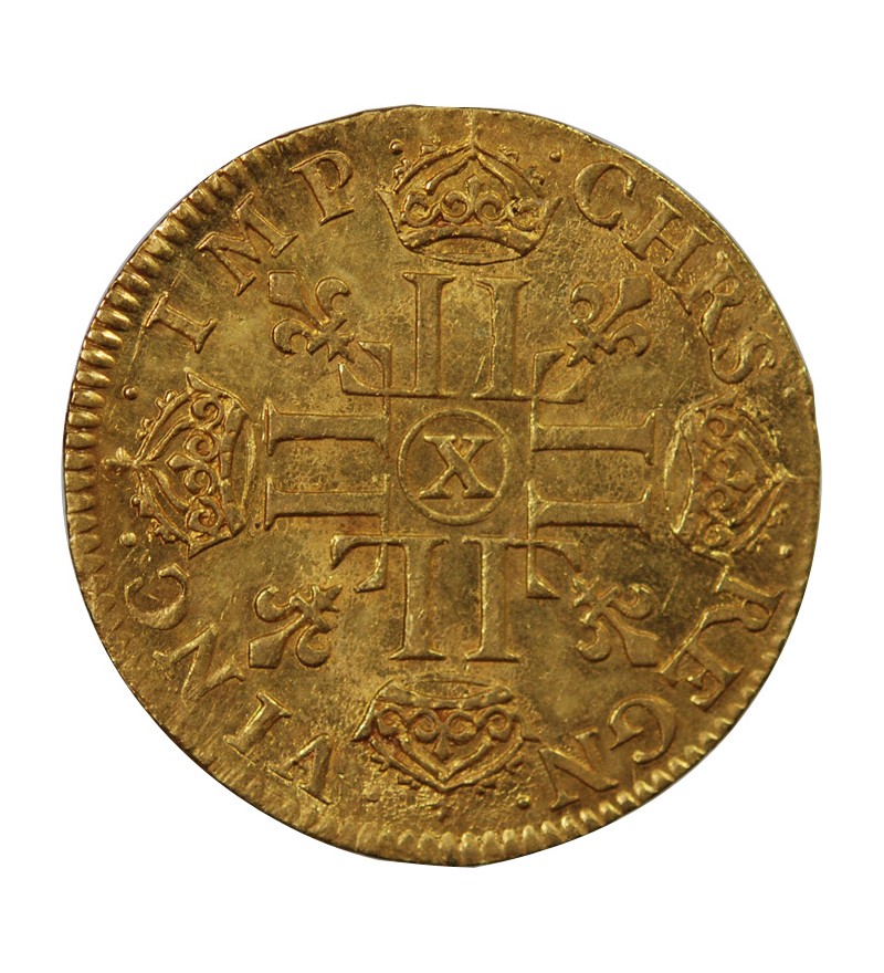 LOUIS XIV - LOUIS D'OR A LA MÈCHE LONGUE 1653 X AMIENS