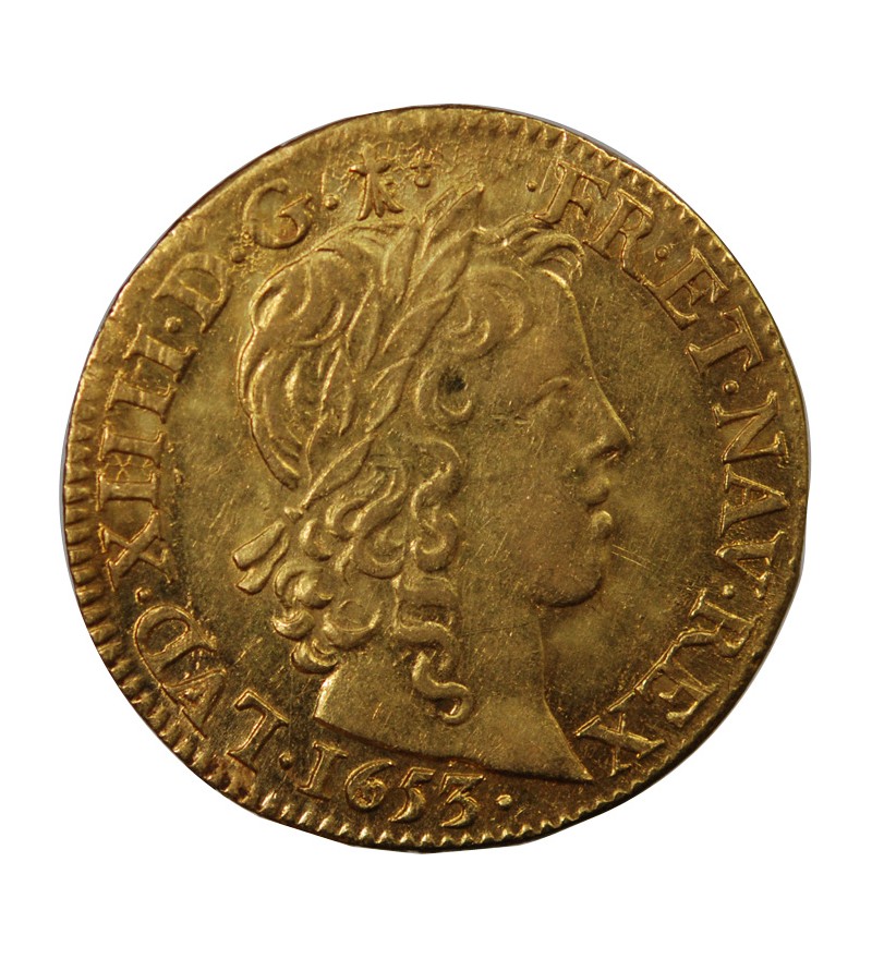 LOUIS XIV - LOUIS D'OR A LA MÈCHE LONGUE 1653 X AMIENS