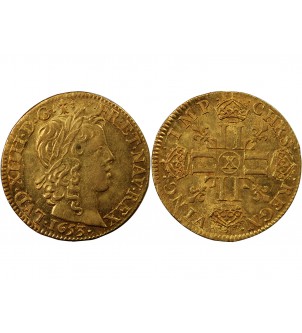 LOUIS XIV - LOUIS D'OR A LA MÈCHE LONGUE 1653 X AMIENS 2