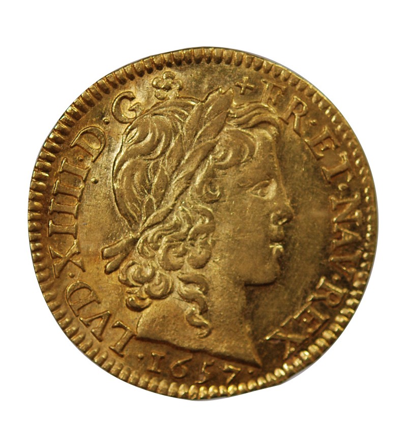 LOUIS XIV - LOUIS D'OR A LA MÈCHE LONGUE 1657 A PARIS