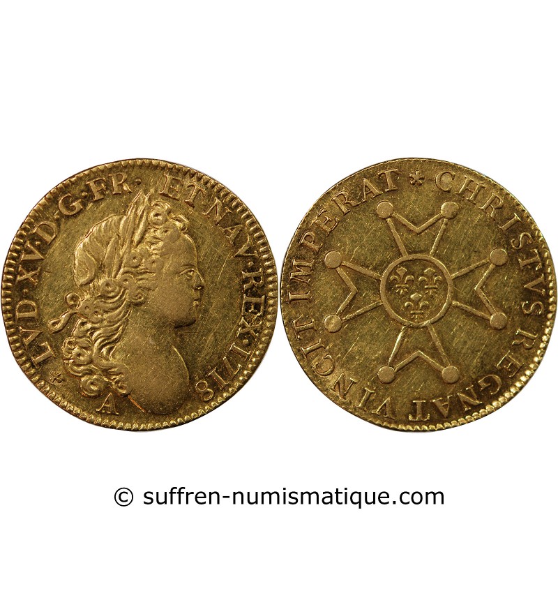 LOUIS XV ﻿- LOUIS D'OR A LA CROIX DU SAINT ESPRIT 1718 A PARIS
