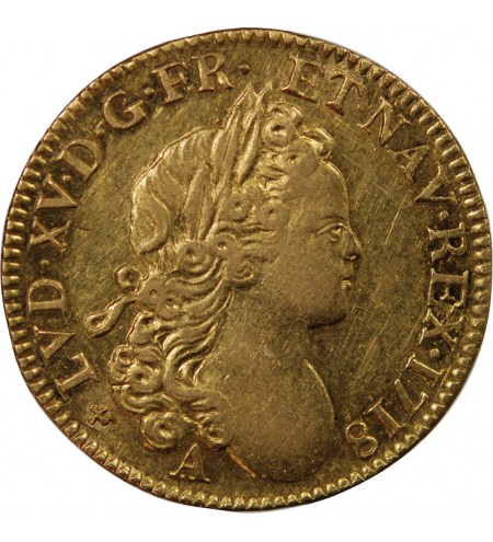 LOUIS XV ﻿- LOUIS D'OR A LA CROIX DU SAINT ESPRIT 1718 A PARIS