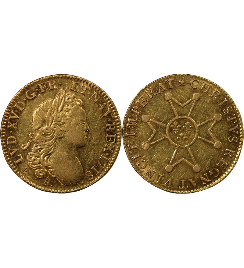 LOUIS XV ﻿- LOUIS D'OR A LA CROIX DU SAINT ESPRIT 1718 A PARIS