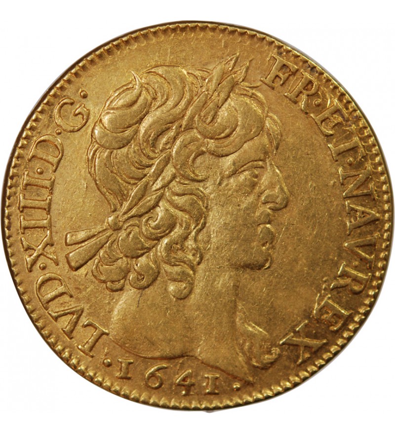 LOUIS XIII - LOUIS D'OR A LA MECHE COURTE 1641 A PARIS R3