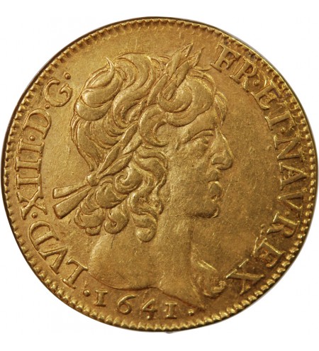 LOUIS XIII - LOUIS D'OR A LA MECHE COURTE 1641 A PARIS R3
