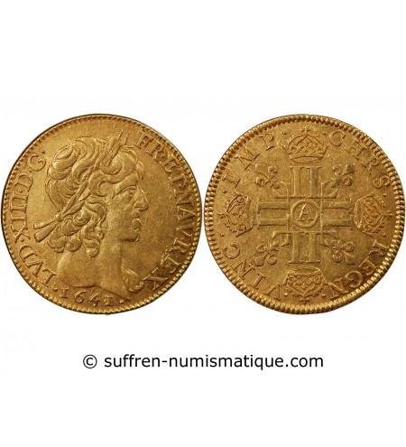 LOUIS XIII - LOUIS D'OR A LA MECHE COURTE 1641 A PARIS R3