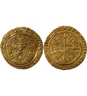 LOUIS XII - ECU D'OR AUX PORCS-EPICS 1498 / 1514 MONTPELLIER 2