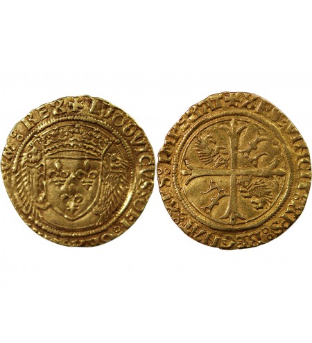 LOUIS XII - ECU D'OR AUX PORCS-EPICS 1498 / 1514 MONTPELLIER