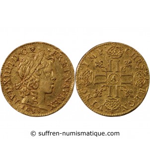 LOUIS XIV - LOUIS D'OR A LA MÈCHE LONGUE 1653 A PARIS