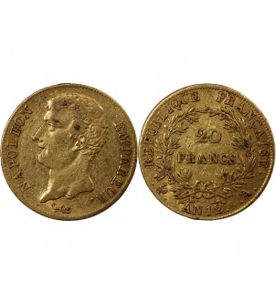 NAPOLEON Ier - 20 FRANCS OR AN 12 A PARIS﻿ "Type intermédiaire" 2