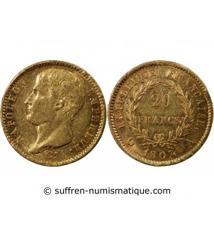 NAPOLEON Ier - 20 FRANCS OR 1807 A PARIS "Type Transitoire"