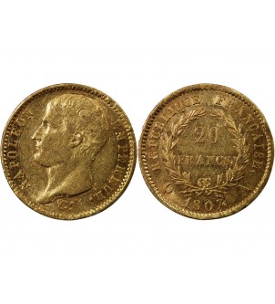 NAPOLEON Ier - 20 FRANCS OR 1807 A PARIS "Type Transitoire" 2