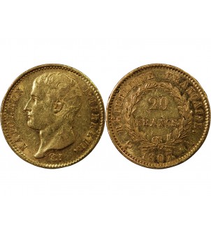 NAPOLEON Ier - 20 FRANCS OR 1807 A PARIS "Type Transitoire" 2