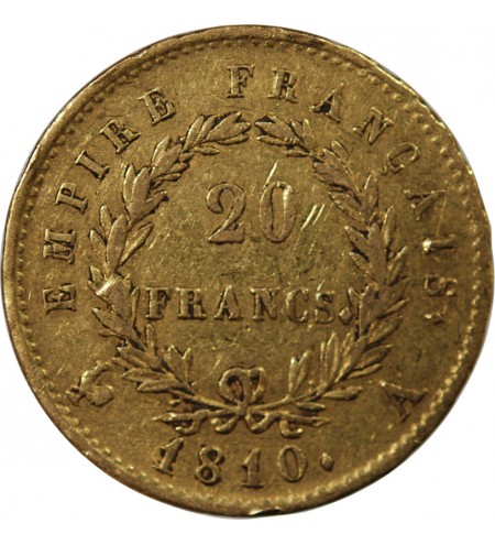 NAPOLEON Ier - 20 FRANCS OR 1810 A PARIS