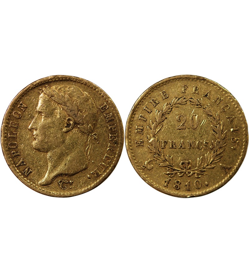 NAPOLEON Ier - 20 FRANCS OR 1810 A PARIS